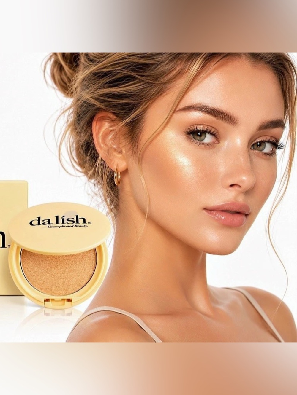 NWT Da Lish Highlighter Sunrise Golden Champagne Pressed Powder Vegan 2.8g